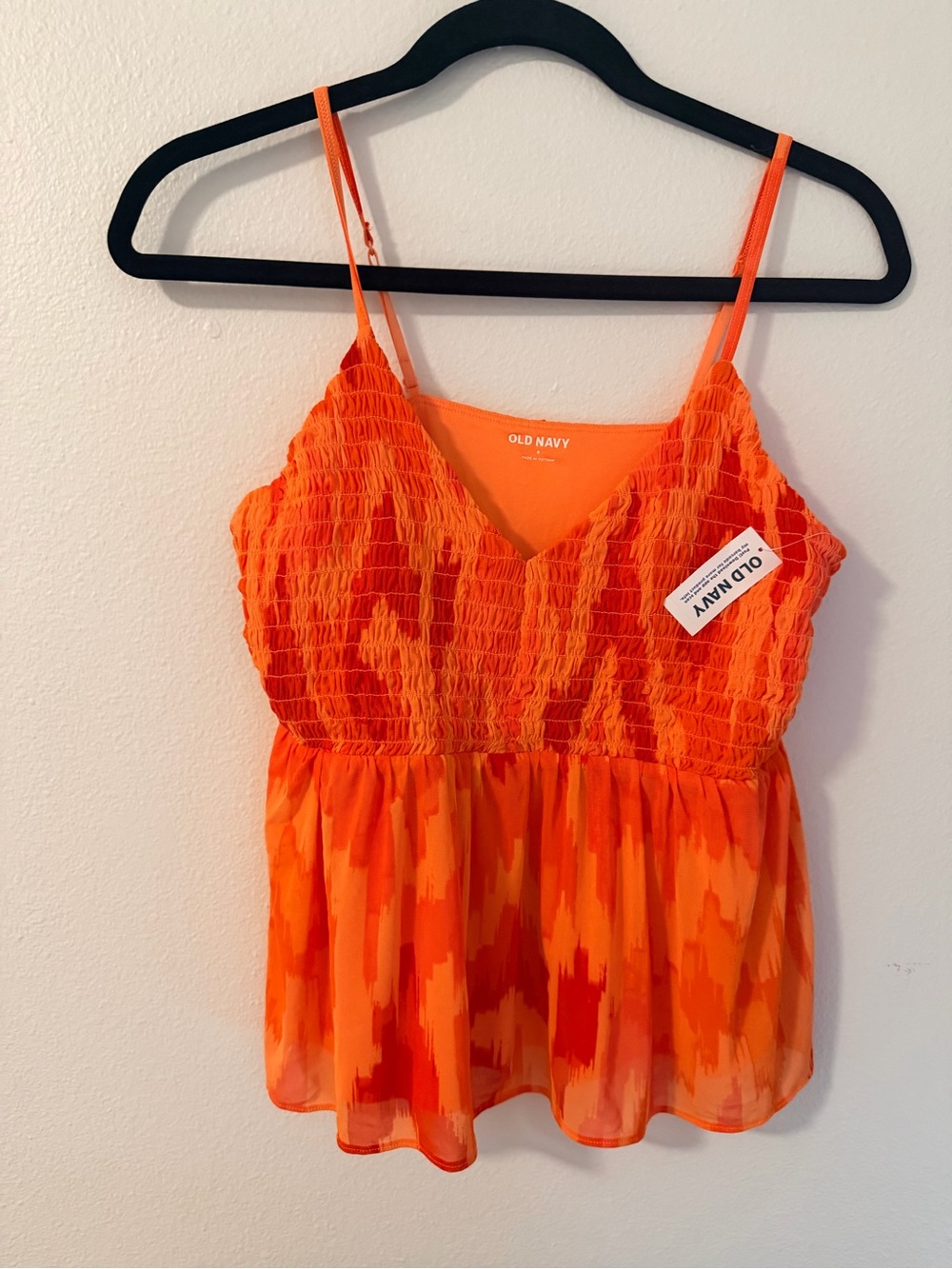 Old Navy Women's Orange Smocked V-Neck Cami